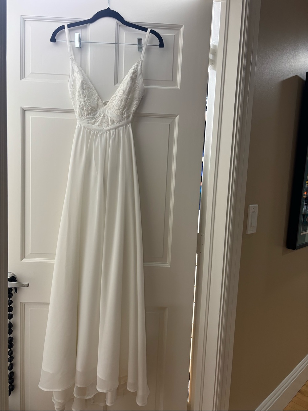 Yumi Kim XS White Lace & Chiffon Slip Dress